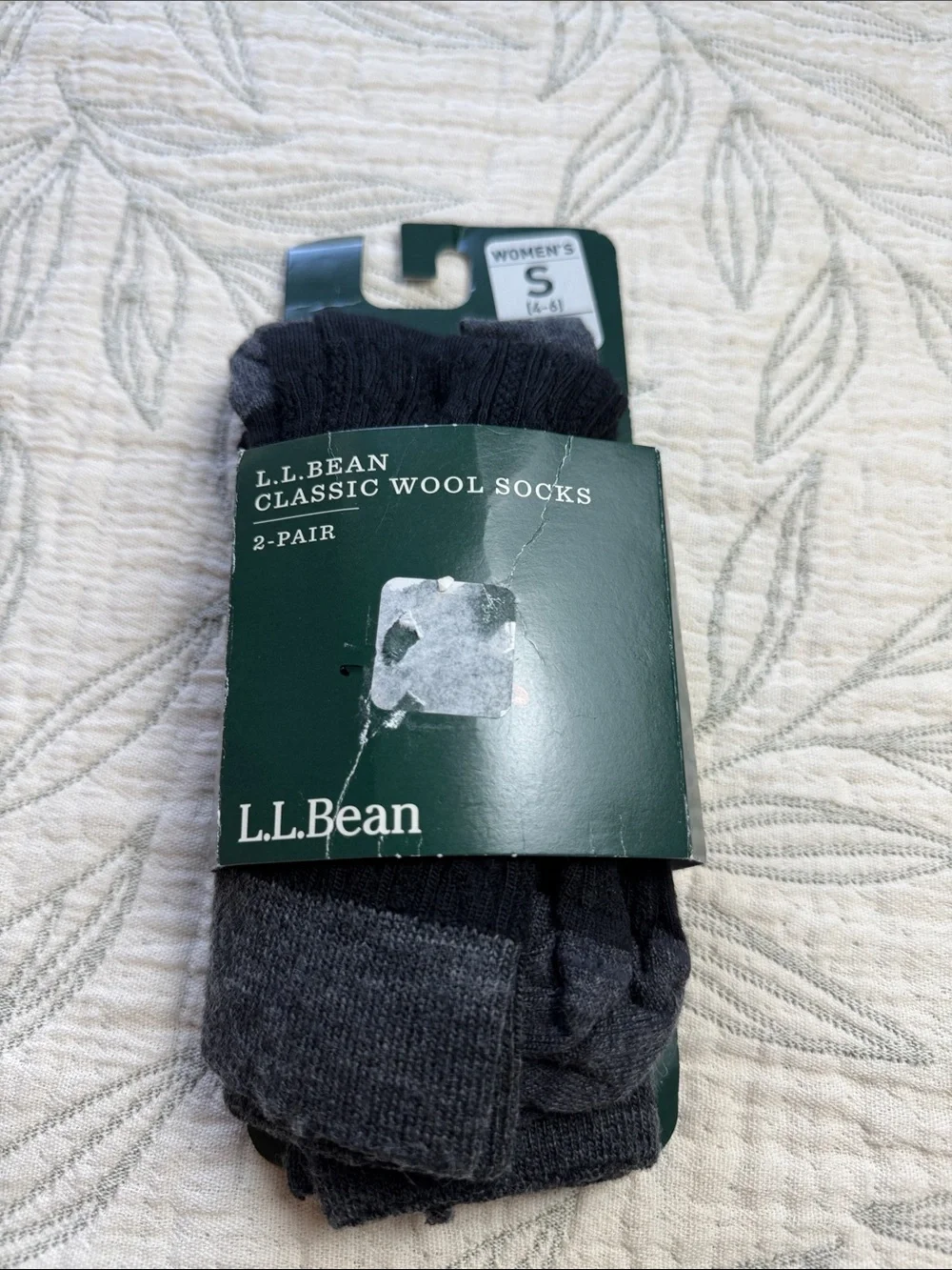 L.L. Bean Women's Classic Wool Socks - Black & Charcoal - Sz. 4-6